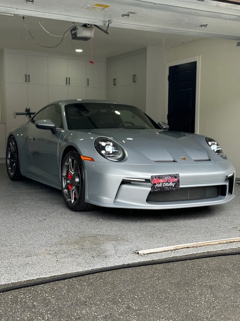 Professional ceramic coating application on a vehicle